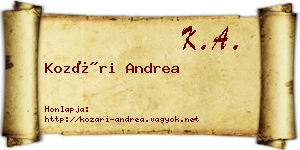 Kozári Andrea névjegykártya