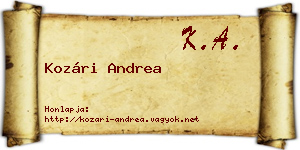 Kozári Andrea névjegykártya