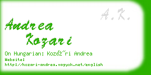 andrea kozari business card